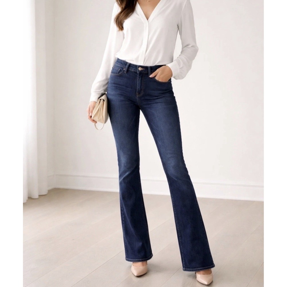 Paige Manhattan Jeans Blue Dark Wash High Rise Stretch Denim Womens Size 30